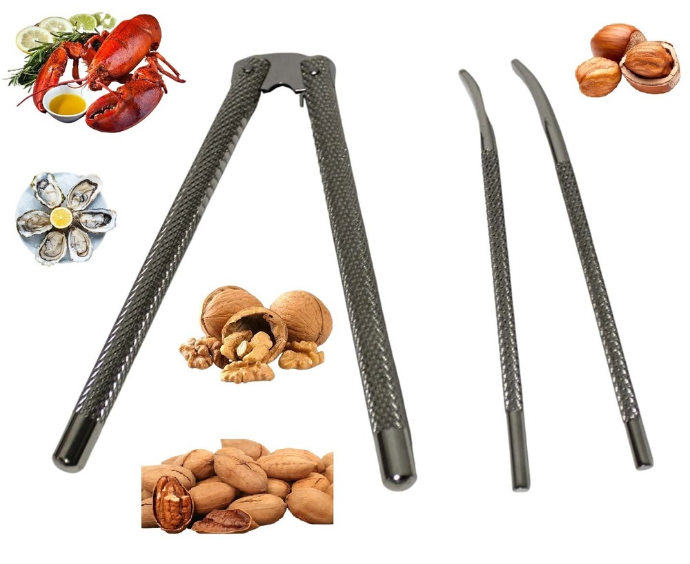 Nutcracker & Seafood Cracker Set with 2 Picks – Nuts, Crab & Lobster Tools