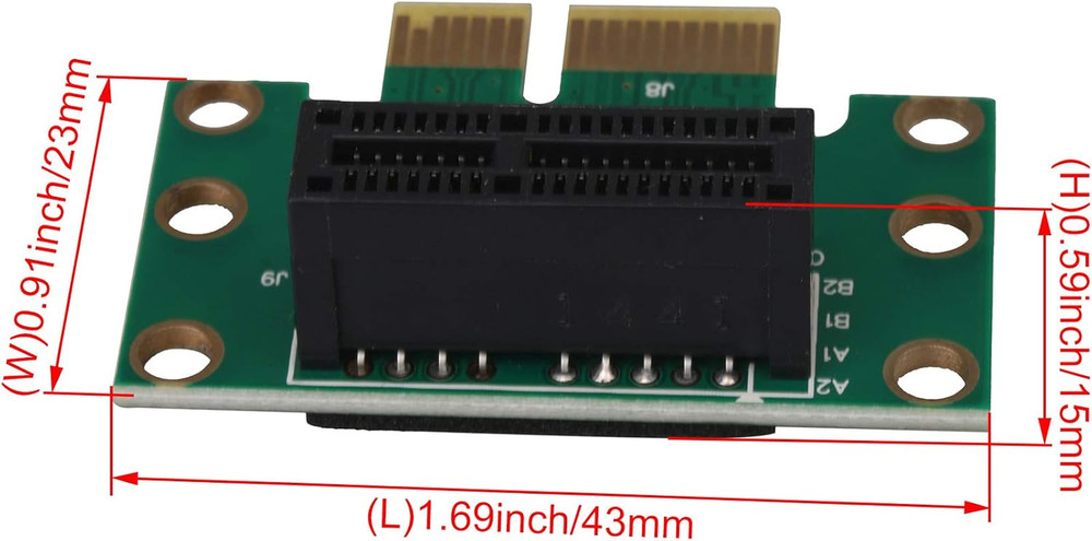 RDEXP Pci-Express 1X Riser Card 90 Degree Right Angle Riser Adapter Card