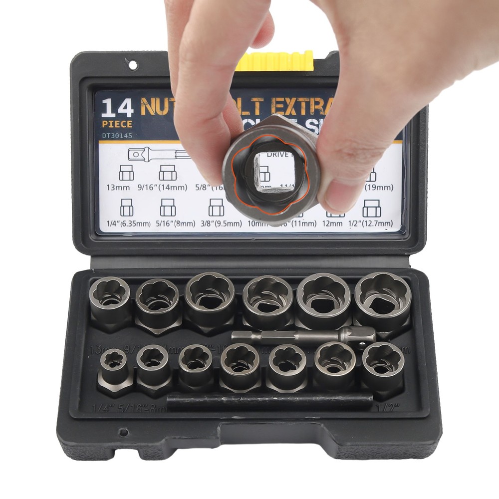 15 Pcs Nut & Bolt Extractor Kit, of Bolt Removal Tool Set, Extractor Socket Tool