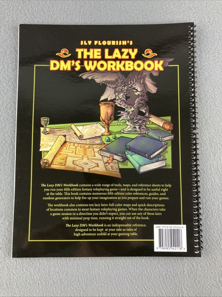 Mike Shea RPG Reference Lazy DM's Workbook Clean Illustrated Spiral Binding