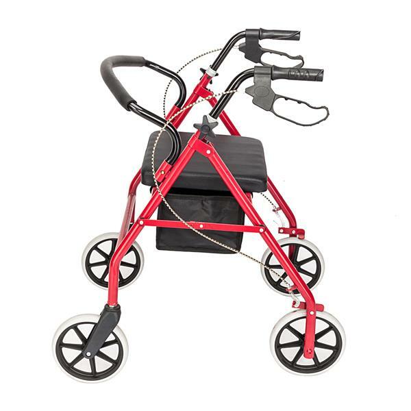 Heavy Duty Rollator Walker With 4 Wheels Extra Wide Seat Folding 500 lb Rolling