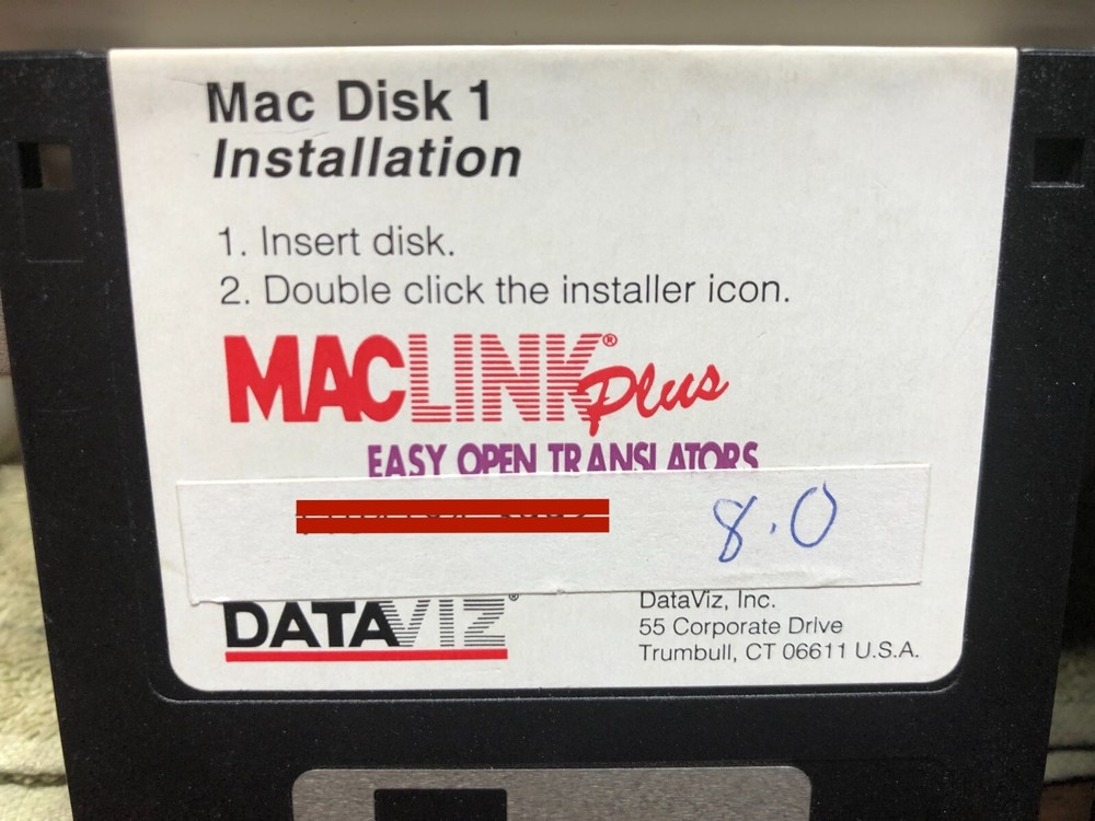 MacLink Plus v8 for Macintosh Software 3-1/2" disks - vintage Mac software