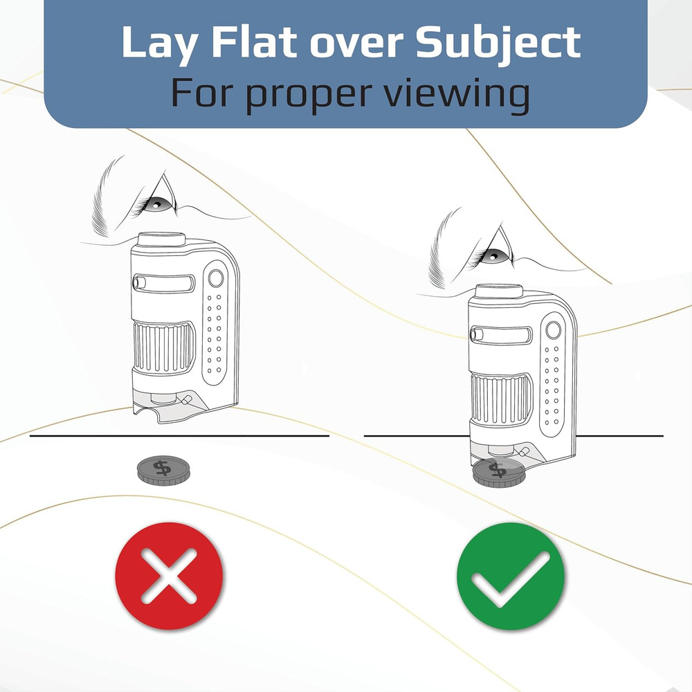 Microbrite plus 60X-120X Accurate LED Lighted Pocket Microscope, Portable Educat