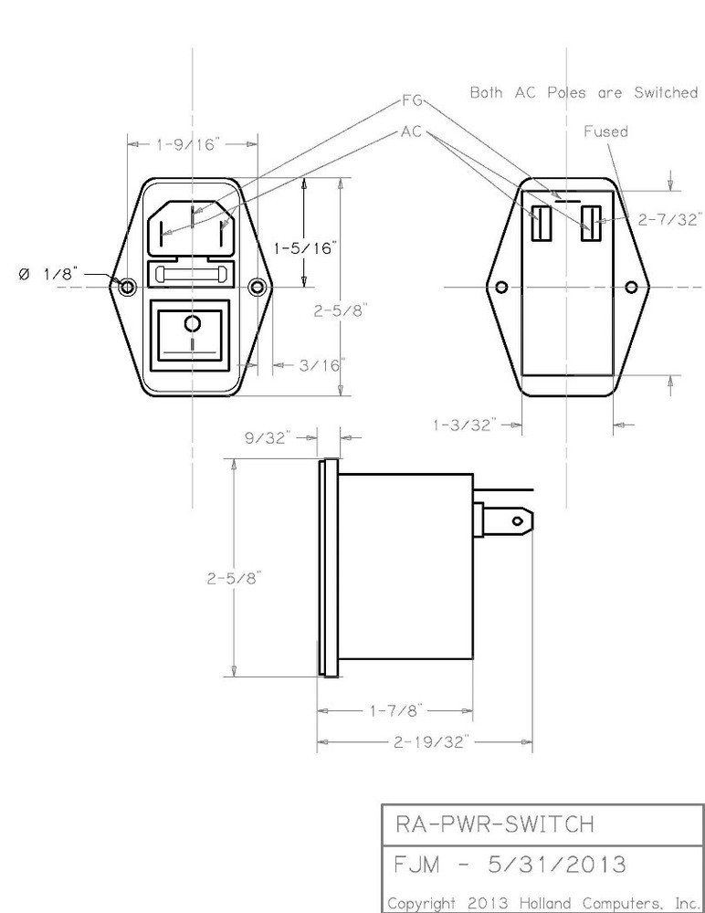 EMI Filter with Fuse, IEC Socket Power Switch uilt All in One Computer / Arcade