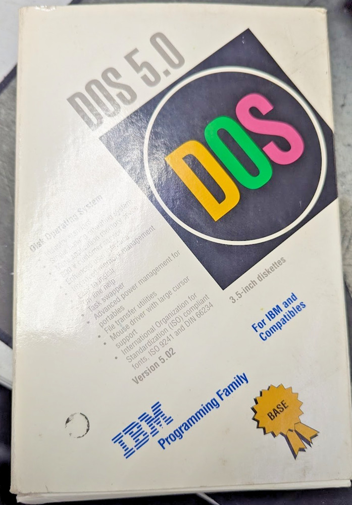 IBM DOS 5.0 Version 5.02 Programming Family - Complete Set with 3 Diskettes,
