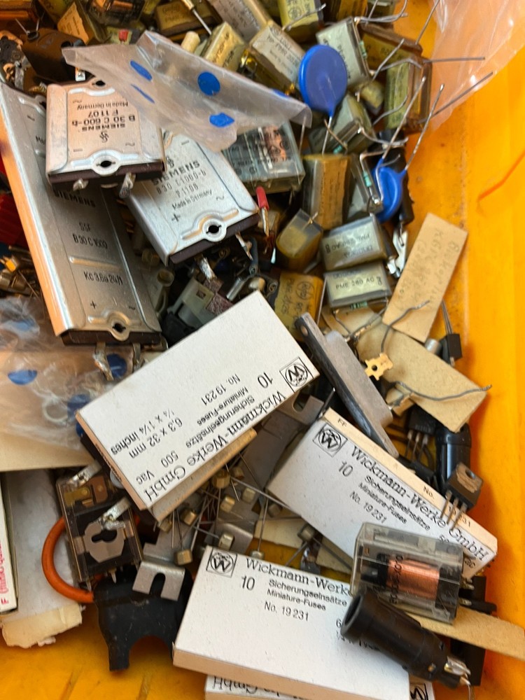 Vintage Electronics Grab Box – RC Snubber Units, Relays, Fuses, Mixed Components