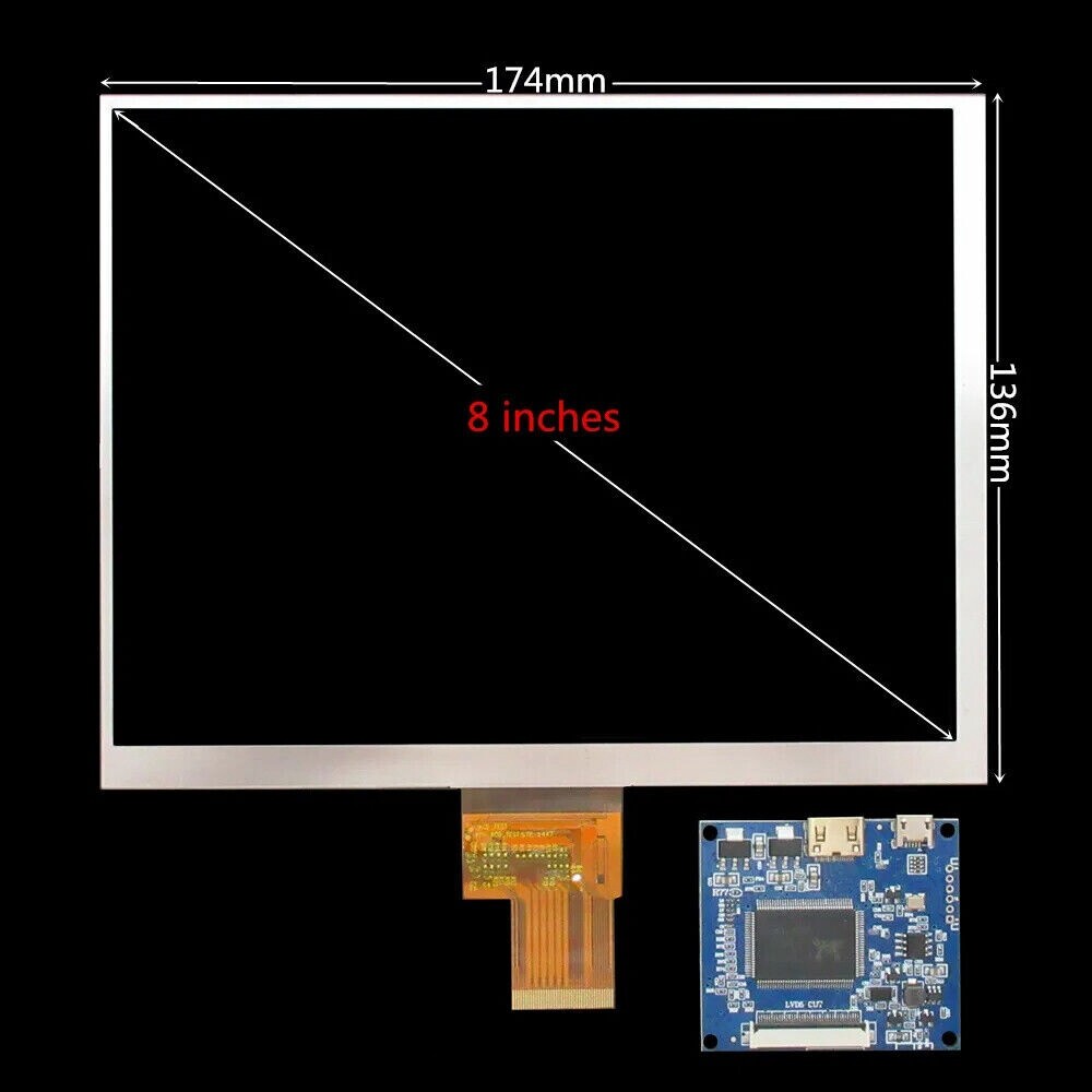 8 Inch HJ080IA-01E IPS LCD Display Screen Driver Control Board Mini HDMI Board