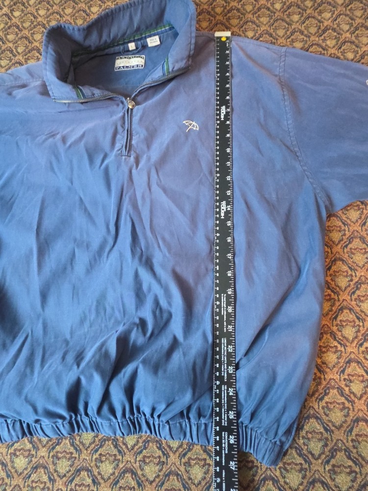 Arnold Palmer Jacket 1/4 Zip Blue Golf Pullover Windbreaker Men's Large