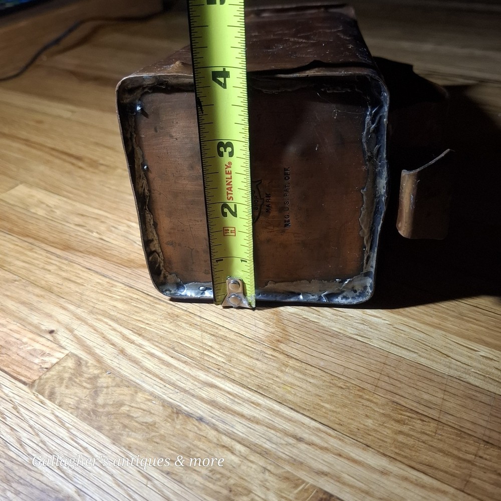 Vintage Brass Copper Fire Starter Fireplace w Wrought Iron Handle Cape Cod Shop