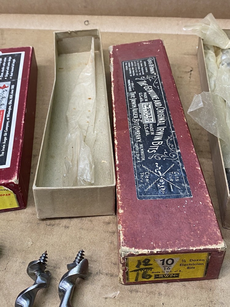 Assortment Of IRWIN WOOD AUGER BITS BRACE Bits NOS