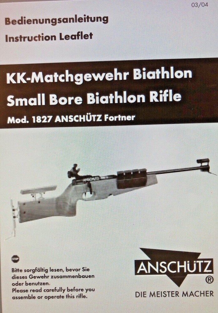 ANSCHUTZ NORTH AMERICAN FIREARMS Owners Operators User Manual