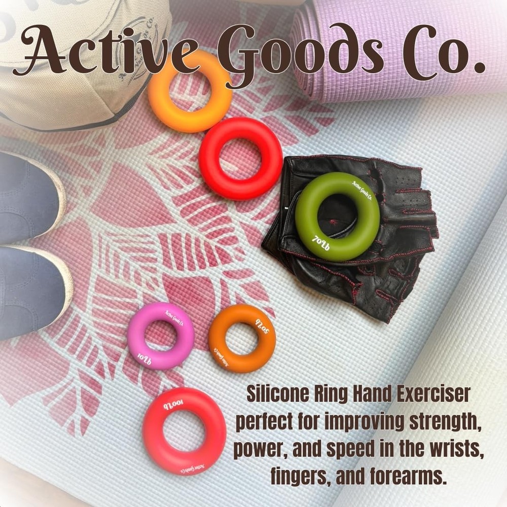 Hand & Forearm Exerciser - Single ring or Set, Resistance 10-120Lb, Diameter ...
