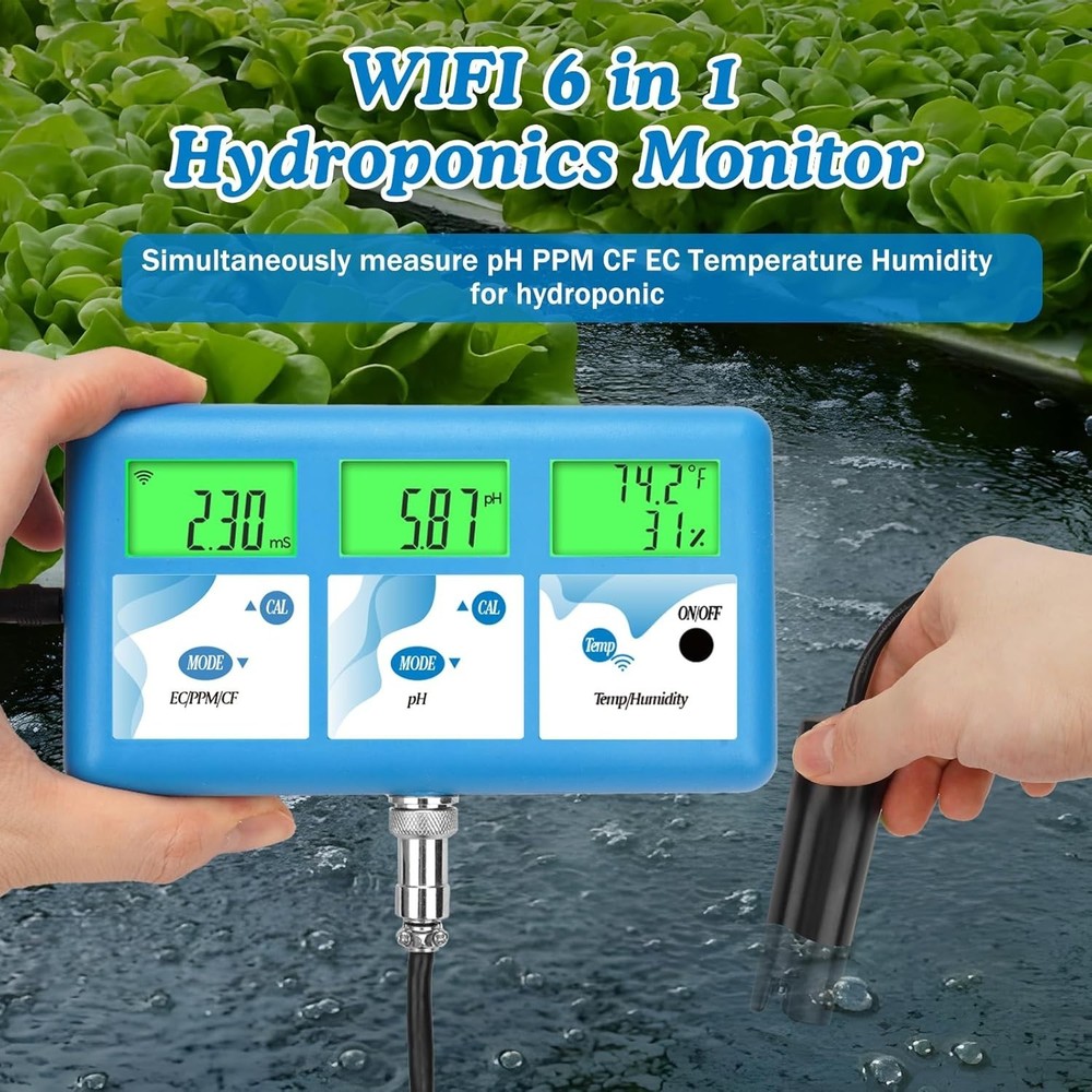 Multi-Parameter Hydroponic Monitor with WiFi for Nutrient Solution Control