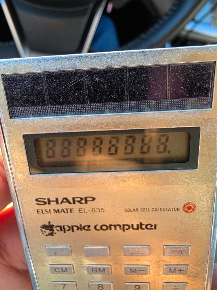 Sharp Solar Cell Calculator EL-835 "Apple Computer" model