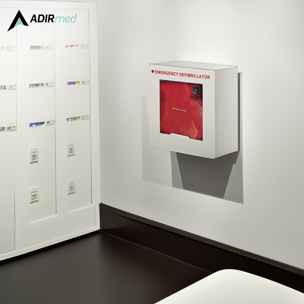 AdirMed AED Cabinet, Non Alarmed AED Defibrillator Wall Mounted, Easy Access ...