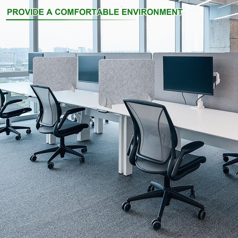 2 Set 24" x 16" Desk Divider Privacy Panel with 4Pcs Support Feet,Green
