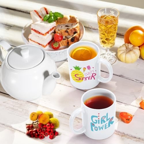 12 Pack Sublimation Mugs Blank, 11oz White Ceramic Coffee Cups with Handles,