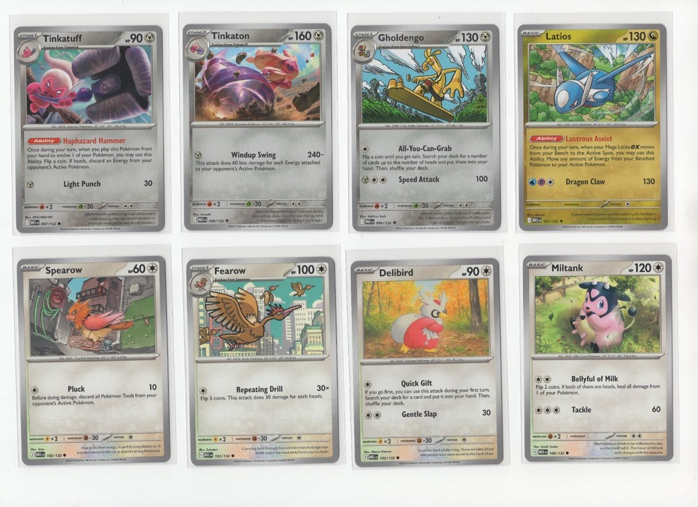 Pokemon ME1 Mega Evolution C/U/R Complete Set 122 Cards