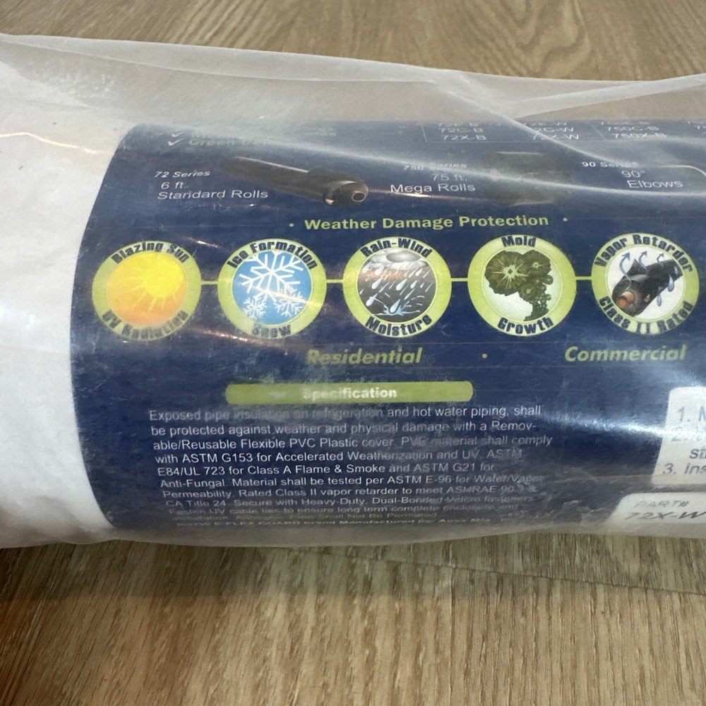 Airex Eflex Guard 72B series HVAC Piping Insulation Protector (6ft Roll)