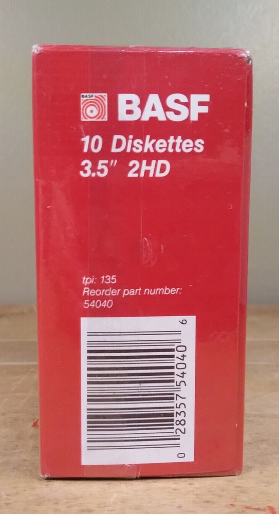 10 pack Diskettes 3.5" BASF 2HD DOS High Density Diskettes NEW