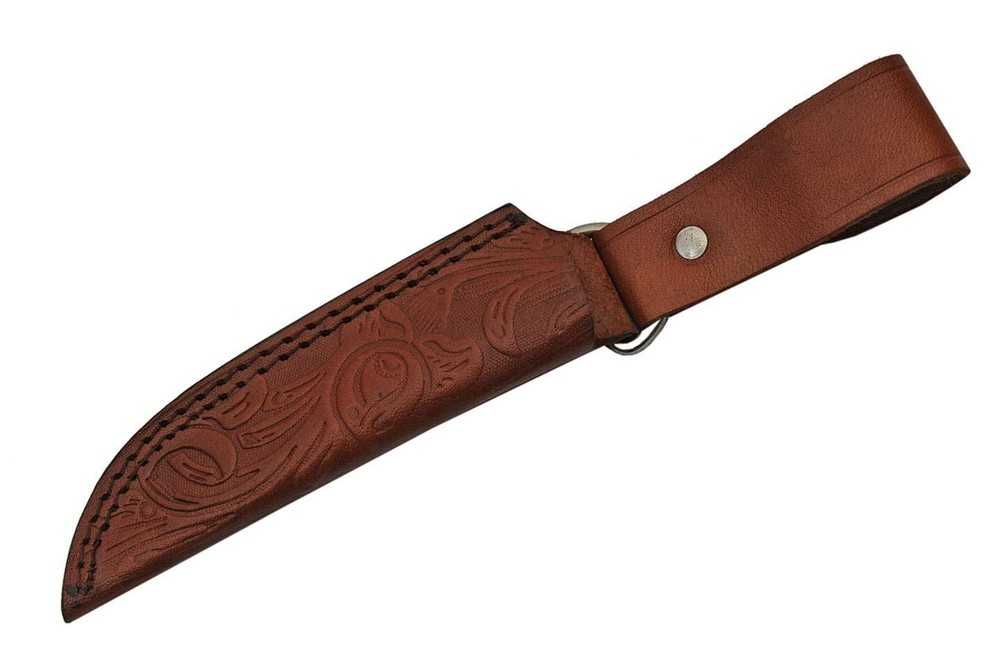 New Damascus Hunter Blue Pearl Fixed Blade Knife DM-1230