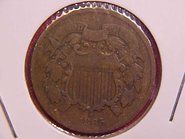 1865 TWO CENT PIECE - VG - SEE PICS! - (N8143)