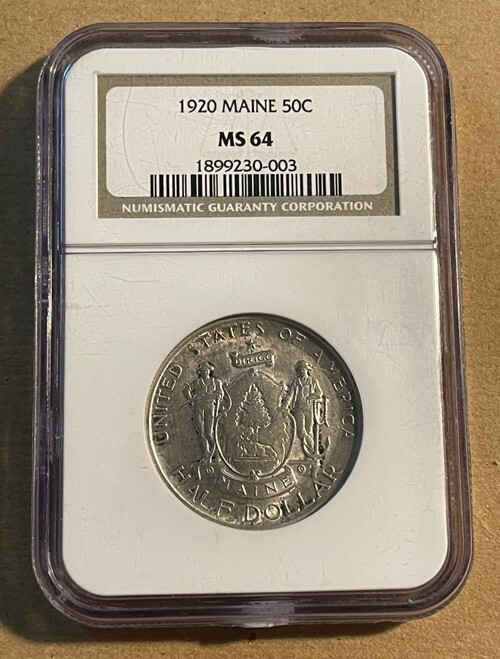 U.S. - 1920 Silver Maine Commemorative Half Dollar (NGC MS 64)