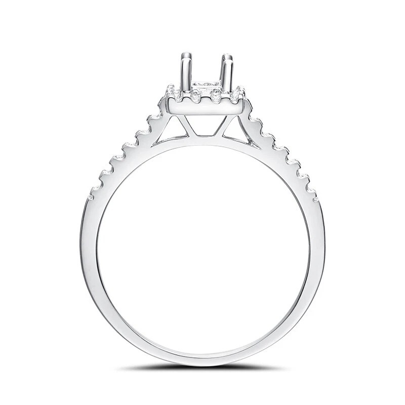 Semi Mount Blank Ring Square 4mm 925 Sterling Silver For Her