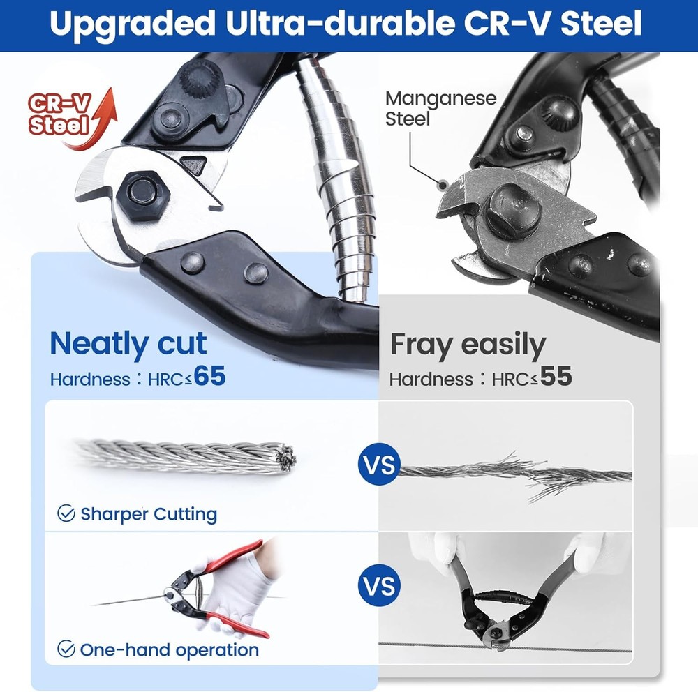 Wire Rope Cutter Muzata for 5/32 Stainless