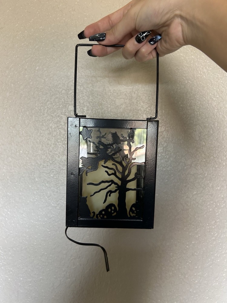 Halloween Lanterns 2 Pack, Metal And Plastic, Gothic Style