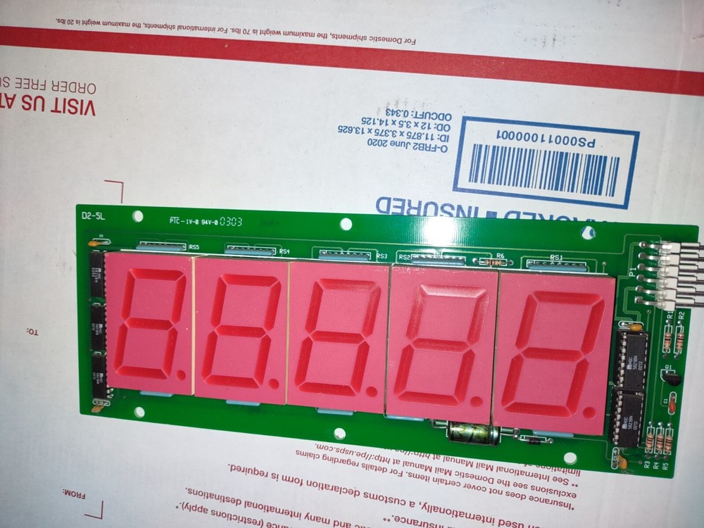 deltronics arcade redemption ticket eater scoreboard pcb #47