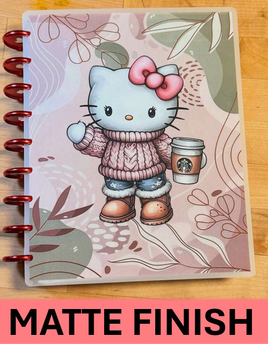 MATTE Fall Kitty Cat Hello Cover Set 4 use with Classic HAPPY Planner~