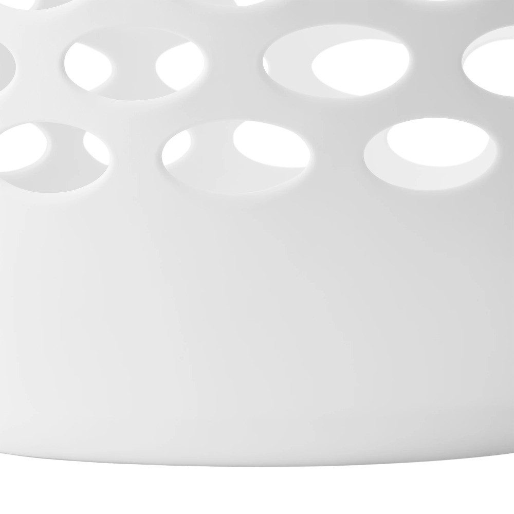 White Round Laundry Hamper with Handles for Easy Carrying
