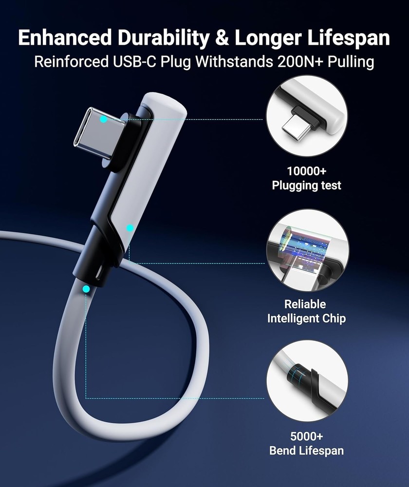 Durable 16FT Link Cable for Oculus/Quest 3/2 & SteamVR - Reliable Performance