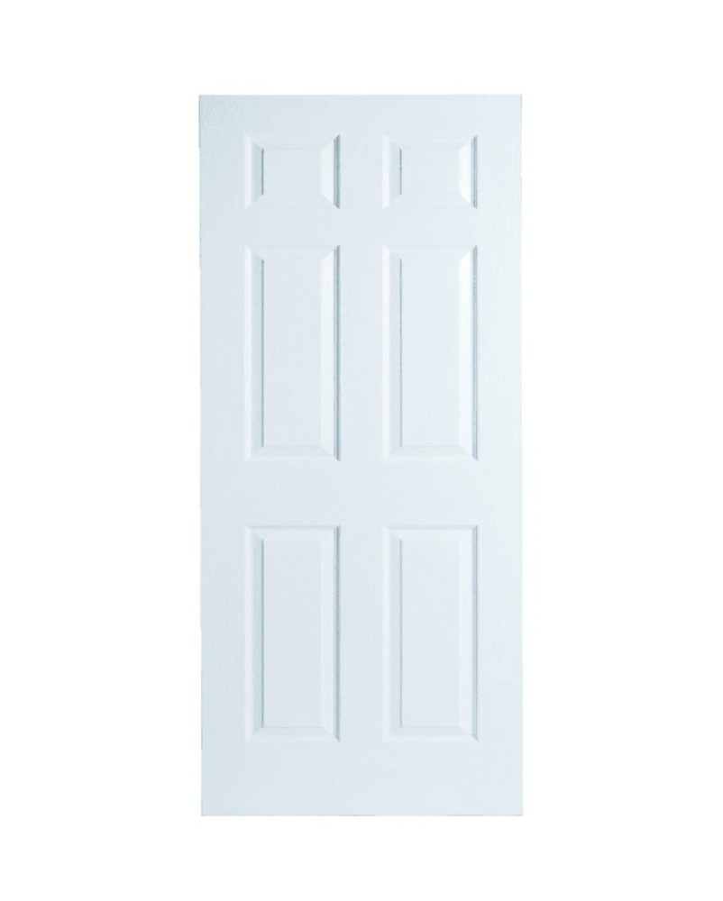 36" X 80" Textured Solid Core Primed Door Slab, 6 Panel, 1-3/8"