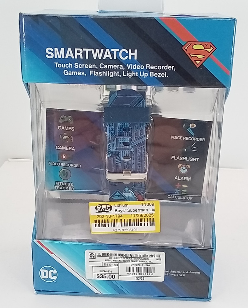 DC Superman Interactive Touch Screen Smartwatch New Sealed Box