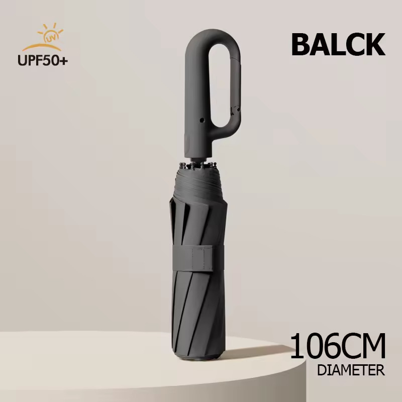 Umbrella windproof folding automatic compact anti-uv auto sun/rain for men Black