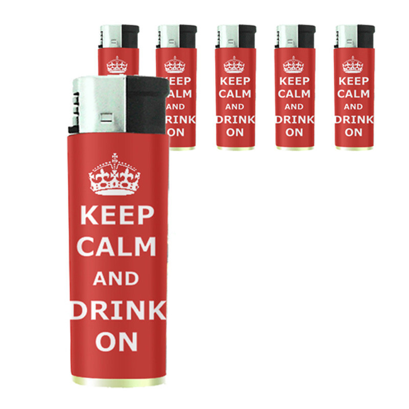 Keep Calm D7 Set of 5 Electronic Butane Lighter