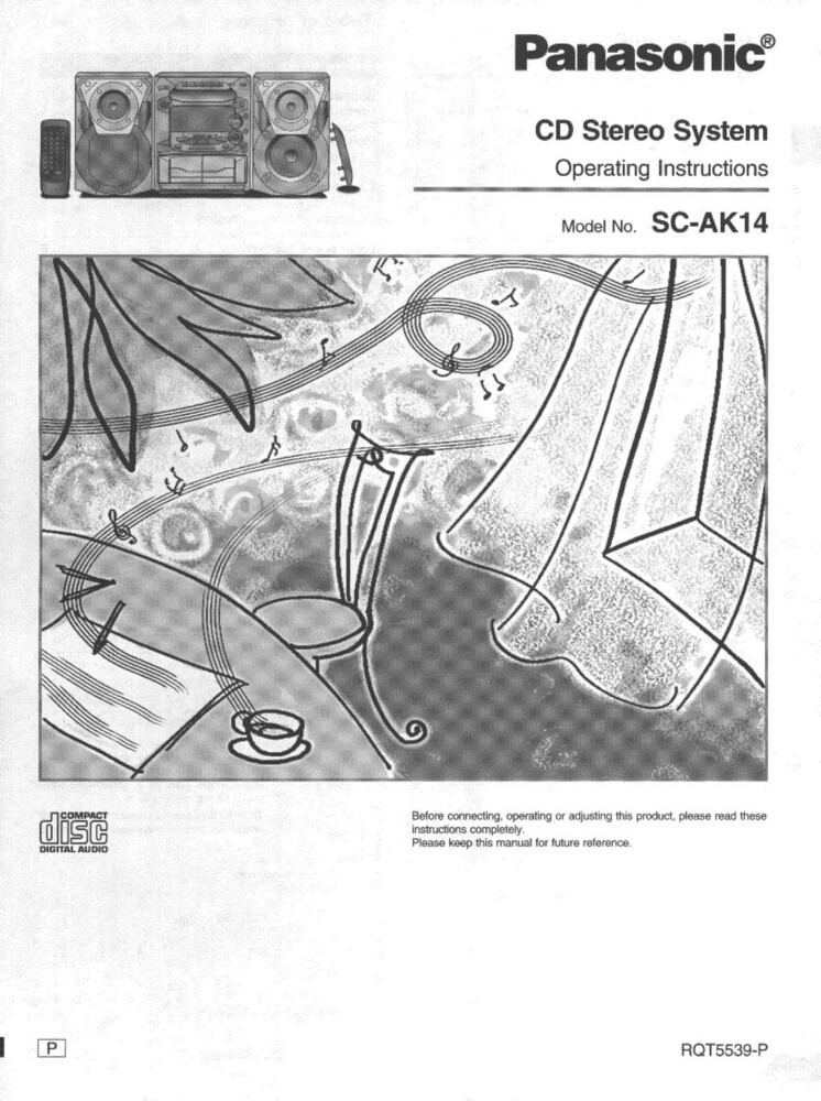 Panasonic SA-AK14 CD Stereo System Owners Instruction Manual