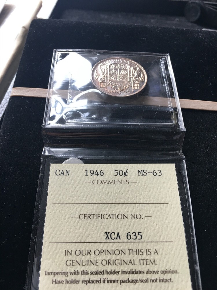 1946 ICCS Graded Canadian Silver 50 Cent, **MS-63****