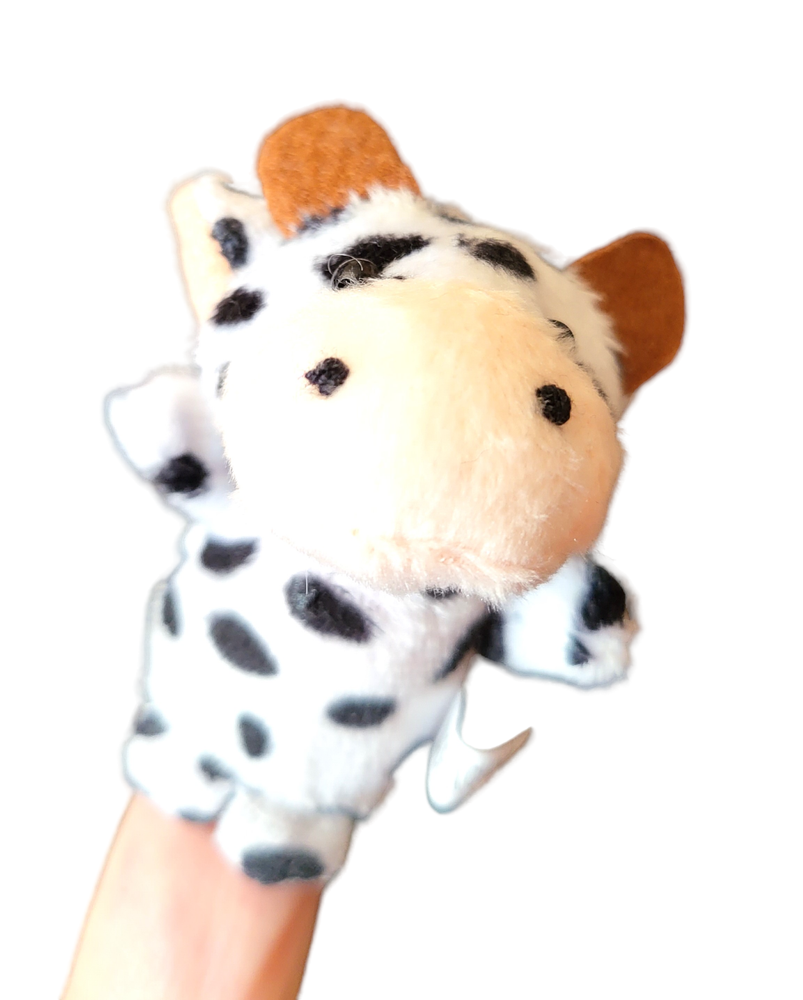 Plush Animal Finger Puppet - New - Cow