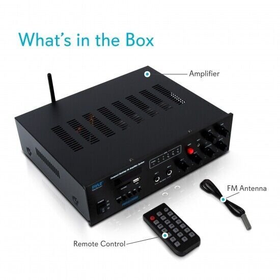 Pyle PMSA126BU Wireless Bluetooth Public Address Amplifier Receiver System 500W
