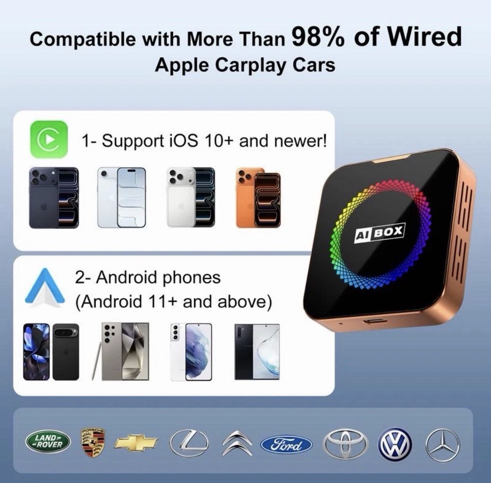 Aimoon Orange Ai Cube Pro Max Wireless Carplay Adapter for Iphone & Android Auto