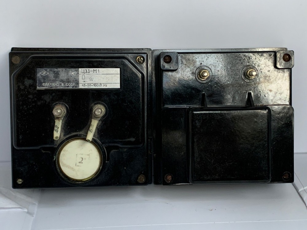 Vintage ammeter Soviet Voltmeter Industrial design Bakelite case 2pcs