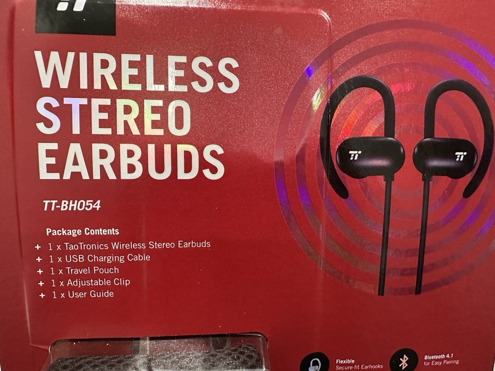 Taotronics Wireless Bluetooth Stereo Earbuds TT-BH054 New