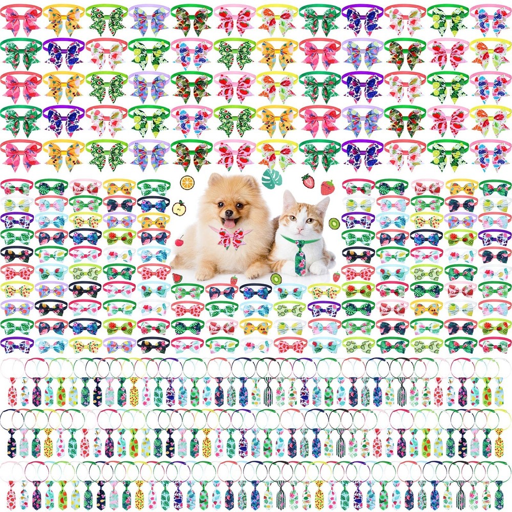 300 Pcs Dog Bow Tie Collars Bulk for Dogs Adjustable Summer Spring Basic Dog ...