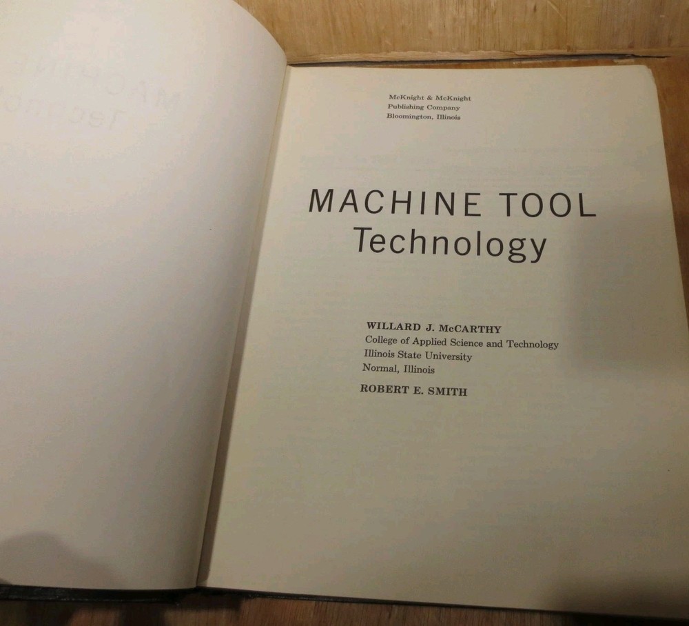 Vintage 1968 Machine Tool Technology 3rd Edition By McCarthy And Smith