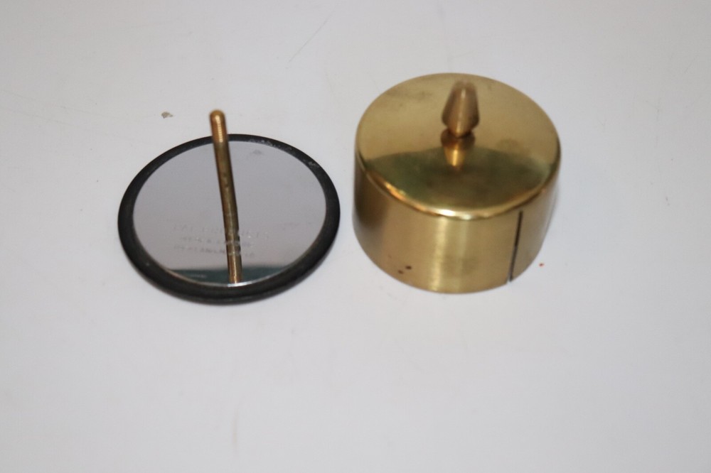 Vintage Stamp Postage Roll Holder Brass Felt Bottom Small