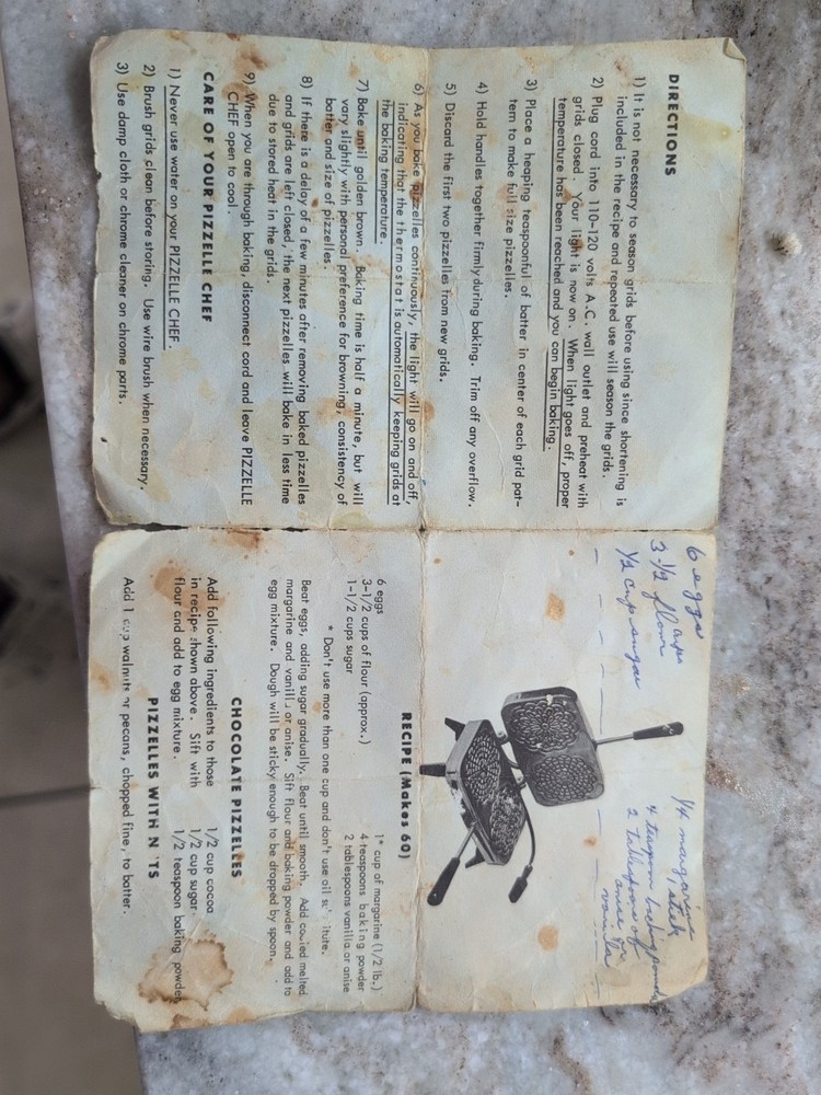 vintage pizzelle chef 300