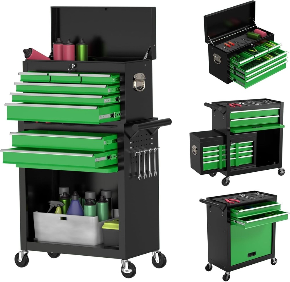 8-Drawer High Capacity Rolling Tool Chest with Wheels, Big Tool Storage Removabl